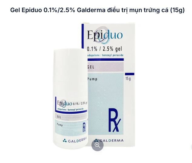 Gel trị mụn trứng cá Epiduo 0.1%/2.5% Galderma
